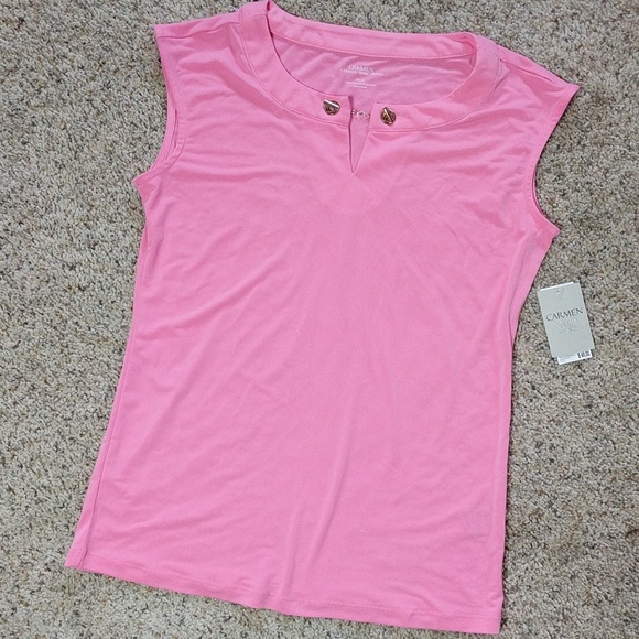 Carmen Marc Valvo Tops - Carmen Marc Valvo Pink Sleeveless Top Size XS